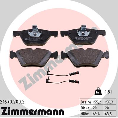 Placute frana ZIMMERMANN 21670.200.2