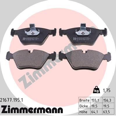 Placute frana ZIMMERMANN 21677.195.1
