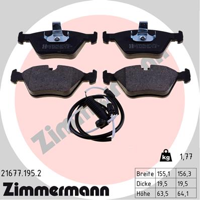 Placute frana ZIMMERMANN 21677.195.2