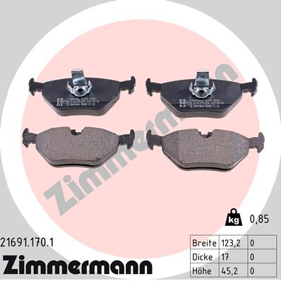 Placute frana ZIMMERMANN 21691.170.1