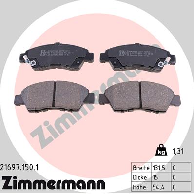 Placute frana ZIMMERMANN 21697.150.1
