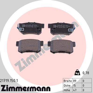Placute frana ZIMMERMANN 21719.150.1