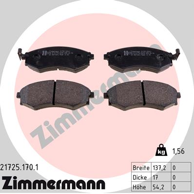 Placute frana ZIMMERMANN 21725.170.1