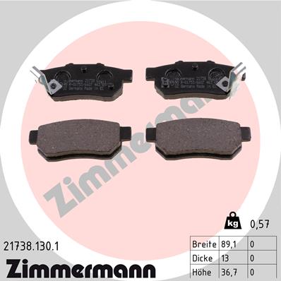 Placute frana ZIMMERMANN 21738.130.1