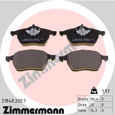 Placute frana ZIMMERMANN 21848.200.1