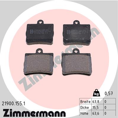 Placute frana ZIMMERMANN 21900.155.1