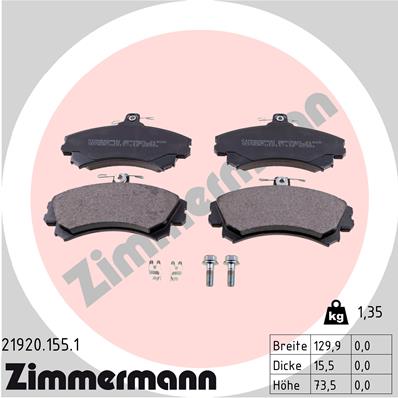 Placute frana ZIMMERMANN 21920.155.1