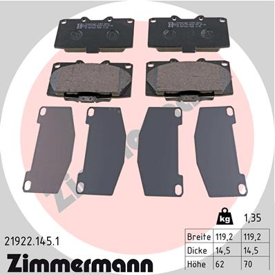 Placute frana ZIMMERMANN 21922.145.1