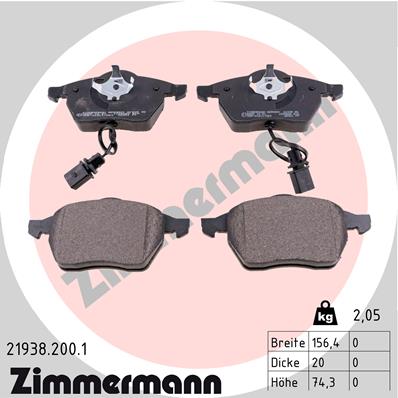 Placute frana ZIMMERMANN 21938.200.1