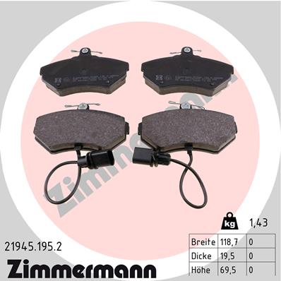 Placute frana ZIMMERMANN 21945.195.2