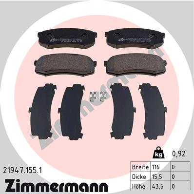 Placute frana ZIMMERMANN 21947.155.1