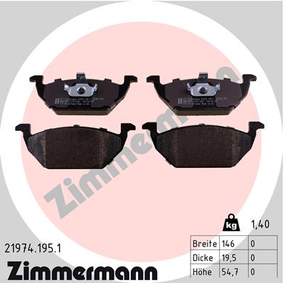 Placute frana ZIMMERMANN 21974.195.1