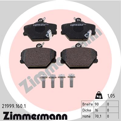 Placute frana ZIMMERMANN 21999.160.1