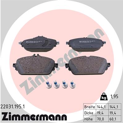 Placute frana ZIMMERMANN 22031.195.1