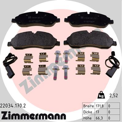 Placute frana ZIMMERMANN 22034.170.2