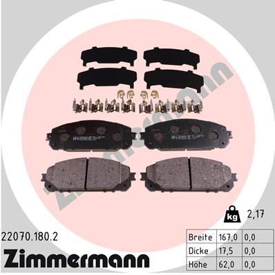 Placute frana ZIMMERMANN 22070.180.2
