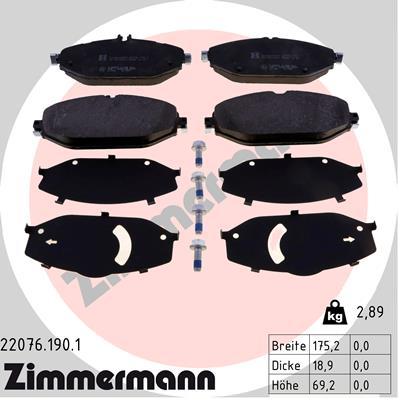 Placute frana ZIMMERMANN 22076.190.1