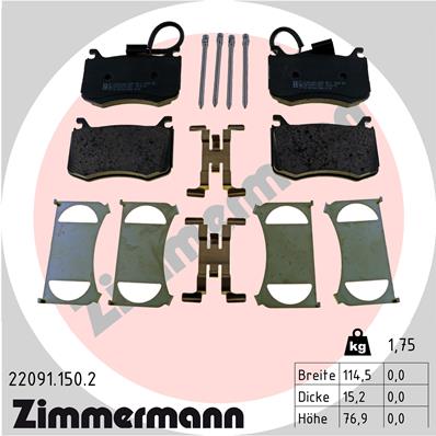 Placute frana ZIMMERMANN 22091.150.2