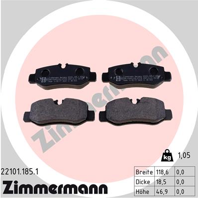 Placute frana ZIMMERMANN 22101.185.1