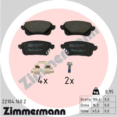 Placute frana ZIMMERMANN 22104.160.2