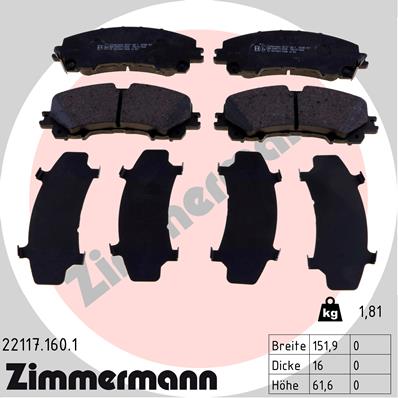Placute frana ZIMMERMANN 22117.160.1