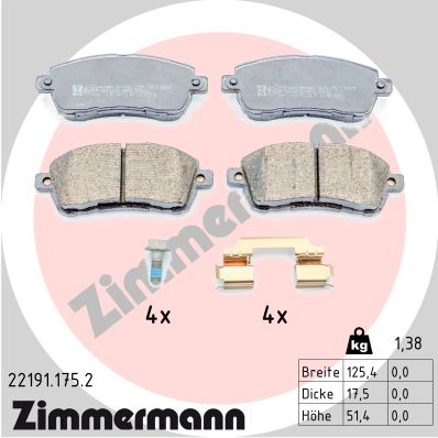 Placute frana ZIMMERMANN 22191.175.2