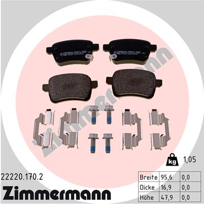 Placute frana ZIMMERMANN 22220.170.2