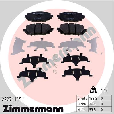 Placute frana ZIMMERMANN 22271.145.1
