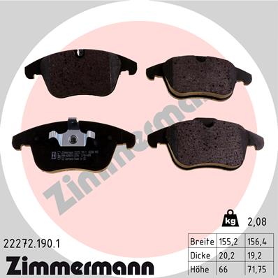 Placute frana ZIMMERMANN 22272.190.1