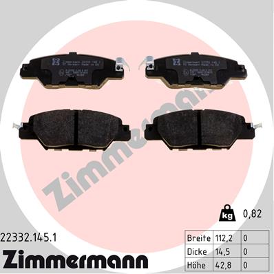 Placute frana ZIMMERMANN 22332.145.1