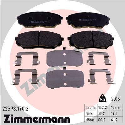 Placute frana ZIMMERMANN 22378.170.2