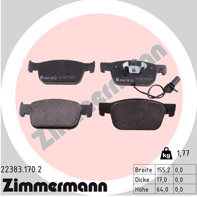 Placute frana ZIMMERMANN 22383.170.2