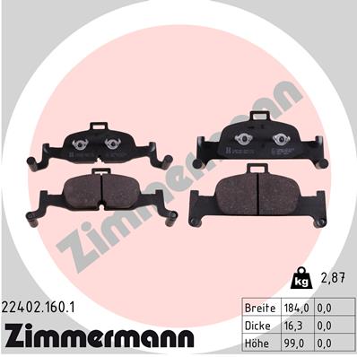 Placute frana ZIMMERMANN 22402.160.1