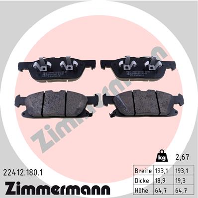 Placute frana ZIMMERMANN 22412.180.1