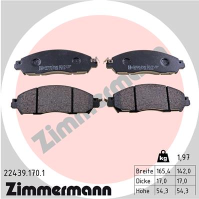 Placute frana ZIMMERMANN 22439.170.1