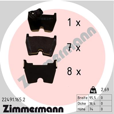 Placute frana ZIMMERMANN 22491.165.2