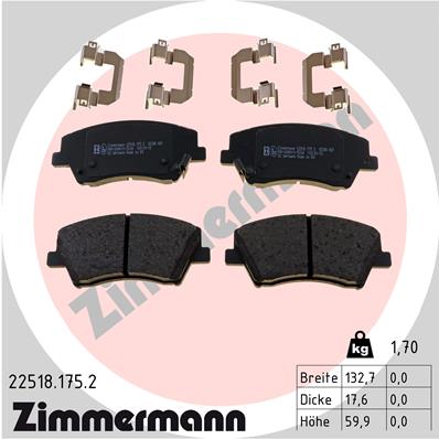 Placute frana ZIMMERMANN 22518.175.2