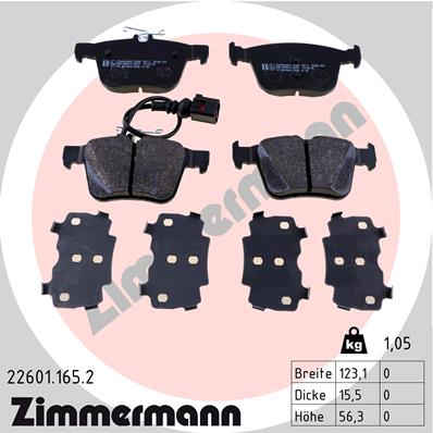 Placute frana ZIMMERMANN 22601.165.2