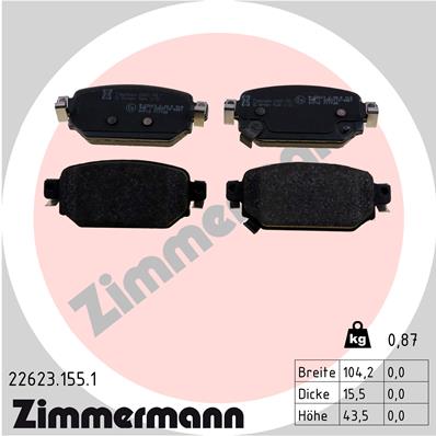 Placute frana ZIMMERMANN 22623.155.1