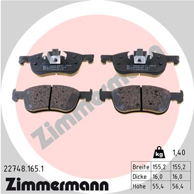 Placute frana ZIMMERMANN 22748.165.1