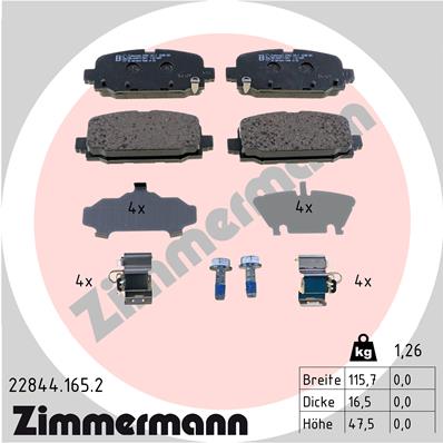 Placute frana ZIMMERMANN 22844.165.2