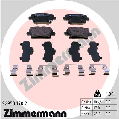 Placute frana ZIMMERMANN 22953.170.2