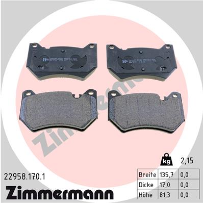 Placute frana ZIMMERMANN 22958.170.1