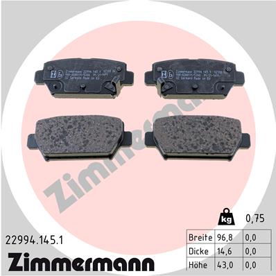 Placute frana ZIMMERMANN 22994.145.1