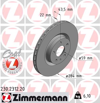 Disc frana ZIMMERMANN 230.2312.20