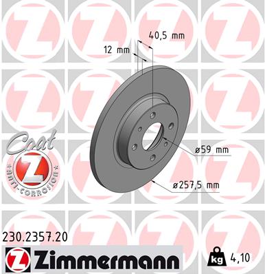 Disc frana ZIMMERMANN 230.2357.20