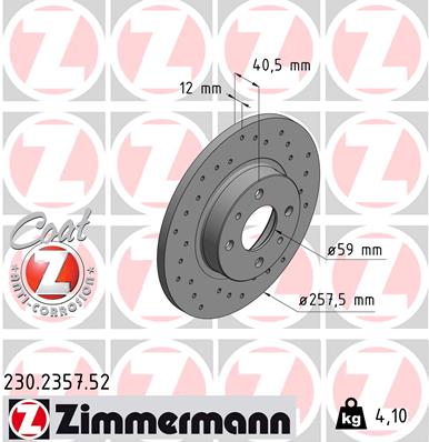Disc frana ZIMMERMANN 230.2357.52