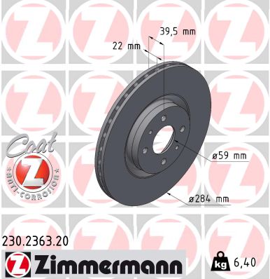 Disc frana ZIMMERMANN 230.2363.20