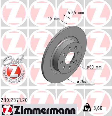 Disc frana ZIMMERMANN 230.2371.20
