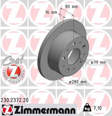 Disc frana ZIMMERMANN 230.2372.20